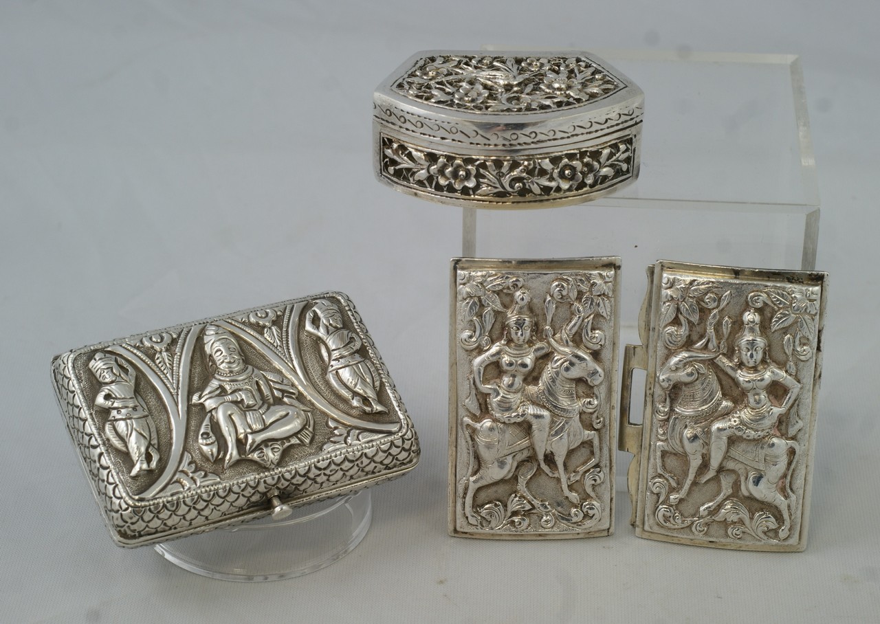 Appraisal: pcs of Indian Silver to include a small cigarette case