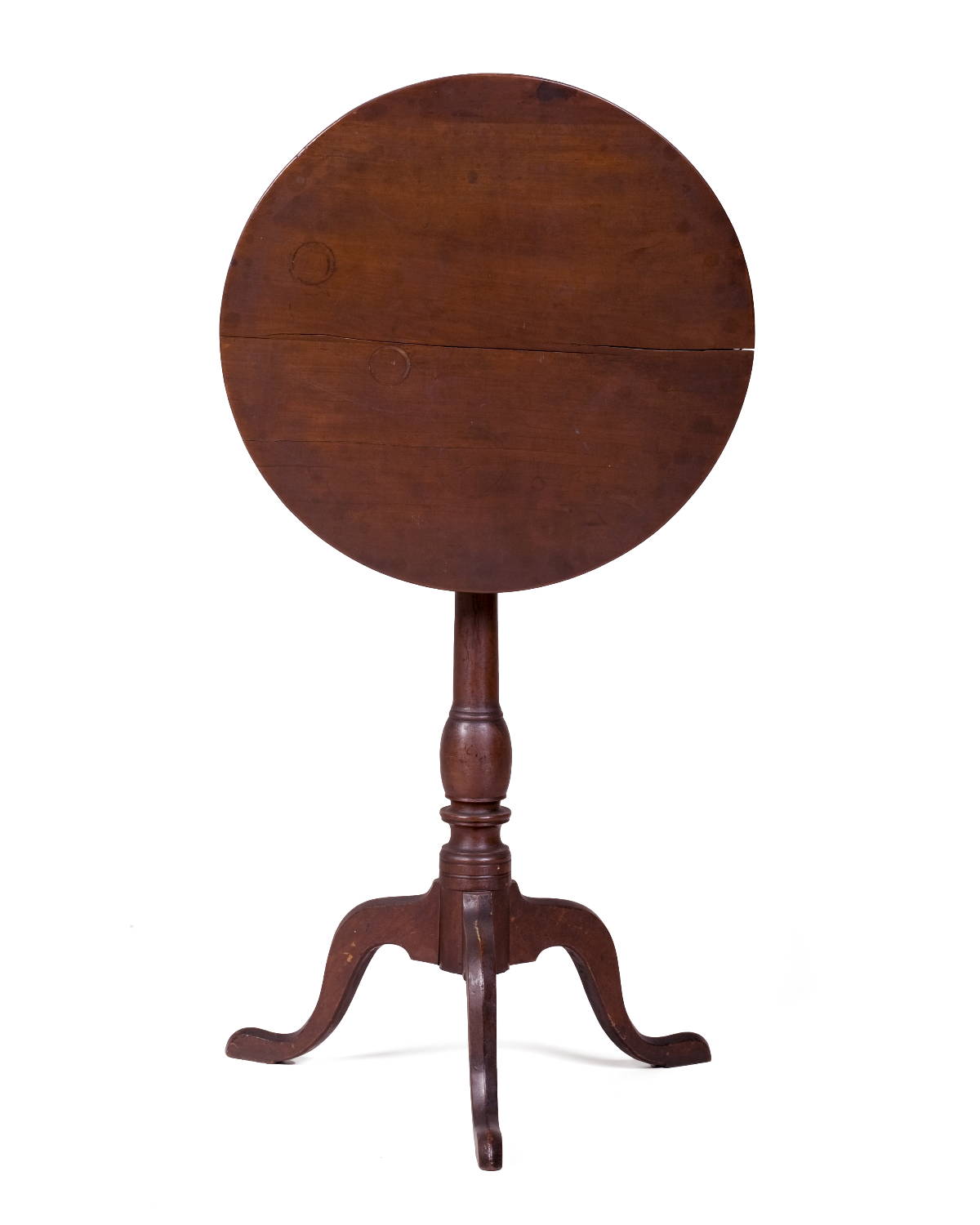 Appraisal: AMERICAN QUEEN ANNE CHERRY TILT-TOP CANDLESTAND With baluster-turned standard raised