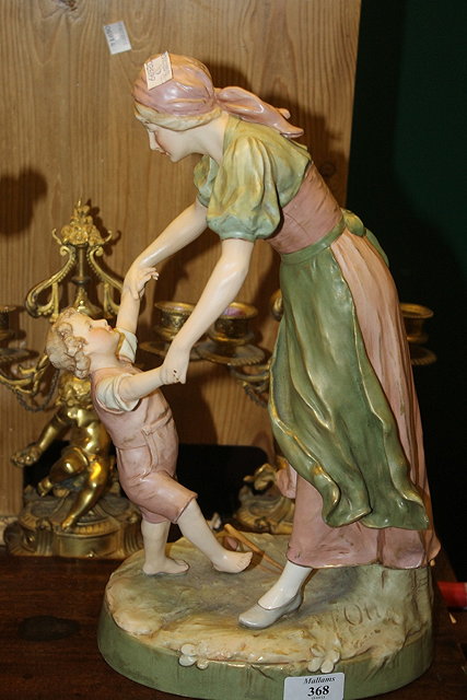 Appraisal: A ROYAL DUX PORCELAIN MODEL of a mother and child