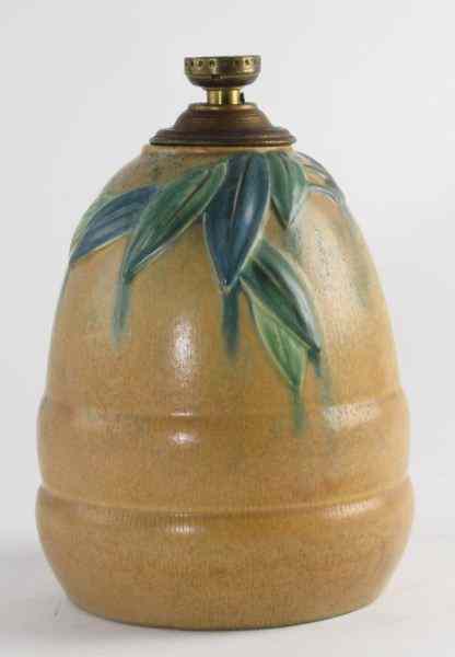 Appraisal: Unusual Arts Crafts Pottery Lamplikely unsigned Weller or early Roseville