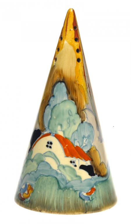 Appraisal: CLARICE CLIFF AN A J WILKINSON FOREST GLEN CONICAL SUGAR