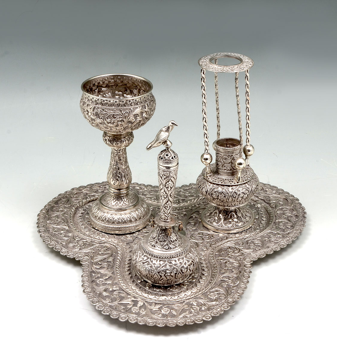 Appraisal: PIECE PERSIAN SILVER CEREMONIAL SET Approx Troy ounces Comprising -