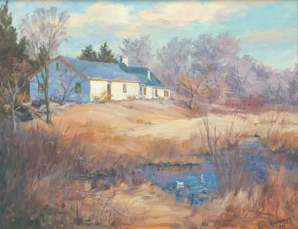 Appraisal: JANET HUGENBERGER AMERICAN - x Plein air landscape with house