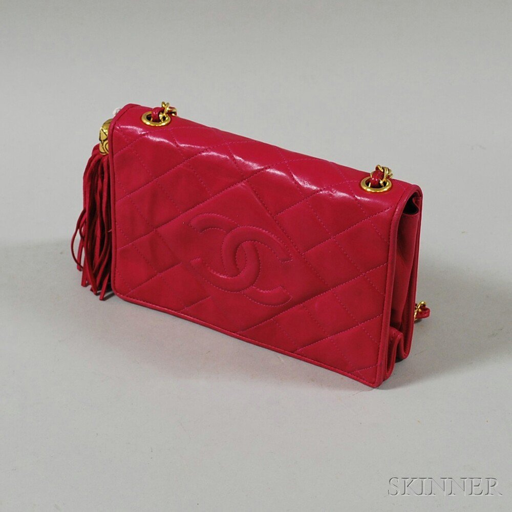 Appraisal: Chanel Pink Quilted Lambskin Shoulder Bag with stitched interlocking CC