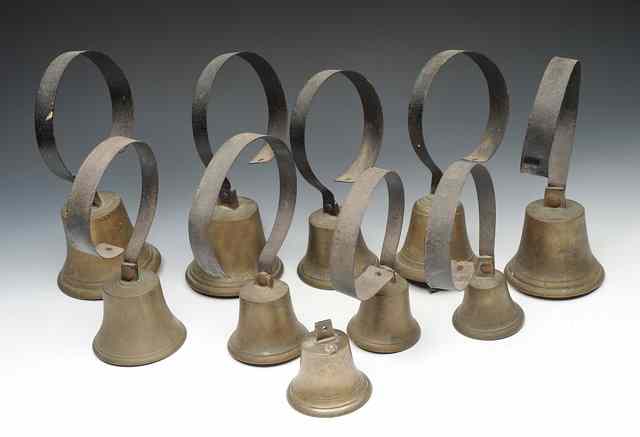 Appraisal: A GRADUATED SET OF TH CENTURY SERVANTS BELLS