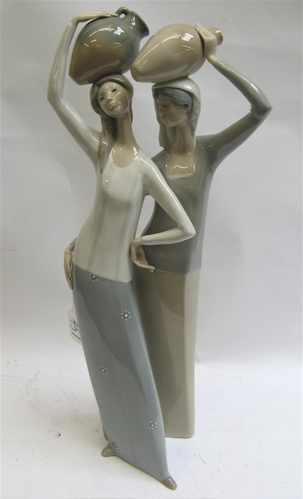 Appraisal: LLADRO GLAZED PORCELAIN FIGURINE Titled Aquadoras Two Women with Flagons