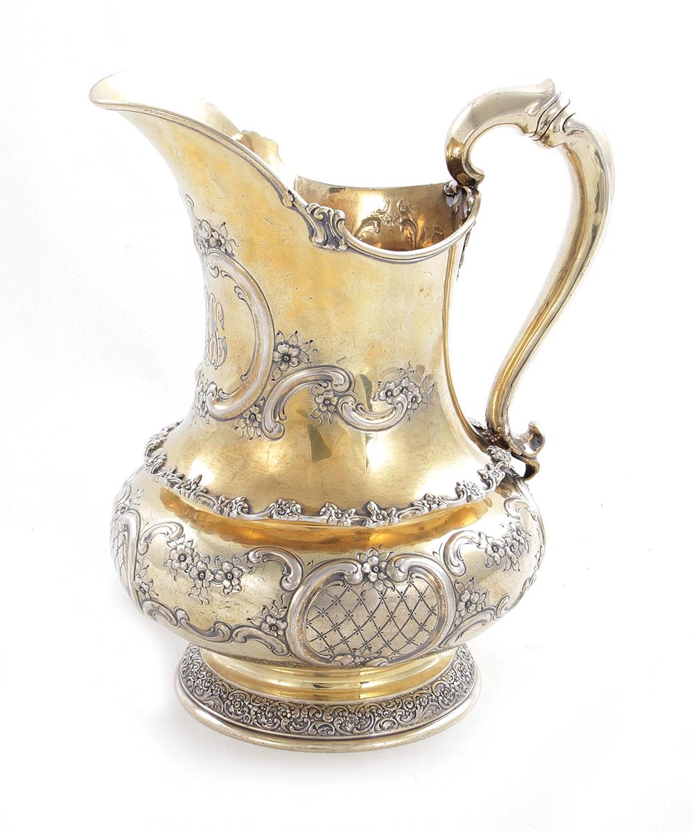 Appraisal: Tiffany Co silver-gilt pitcher New York circa - ornate floral