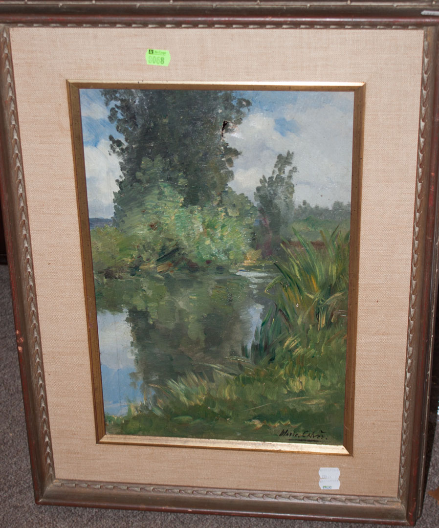 Appraisal: Marie Calves Marshscape oil on canvas Marie Didiere Calves French