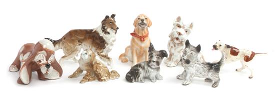 Appraisal: Sale Lot Eight Porcelain Dogs late th century including Hungarian