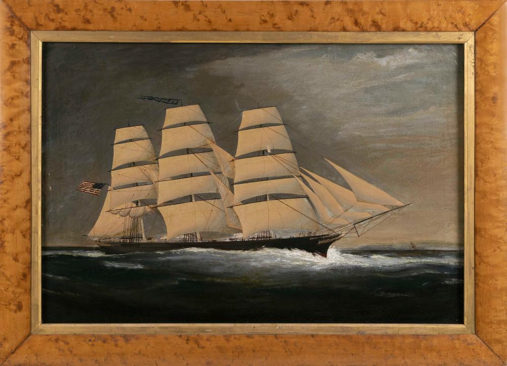 Appraisal: AMERICAN SCHOOL TH CENTURY PORTRAIT OF AN AMERICAN CLIPPER SHIP