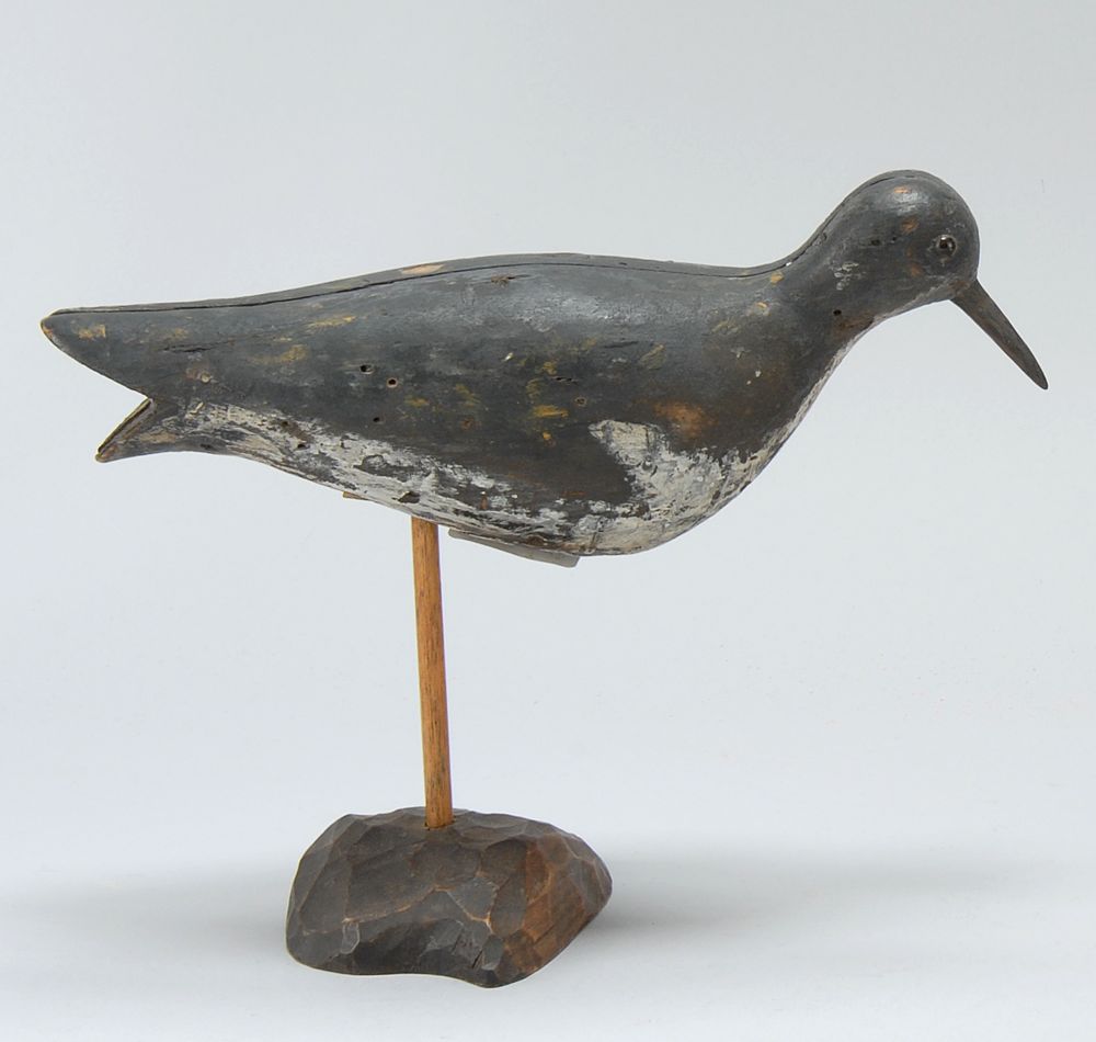 Appraisal: BLACK-BELLIED PLOVER DECOY From Massachusetts Hollow-carved Glass eyes Some old