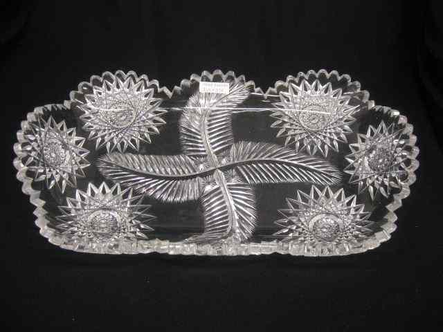 Appraisal: Cut Glass Tray '' x '' six large hobstars with