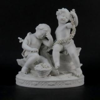 Appraisal: th Century Bisque Porcelain Putti Figural Grouping th Century Bisque