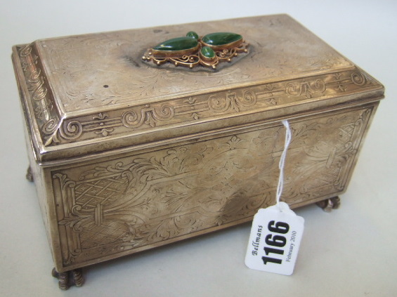 Appraisal: An American silver rectangular casket by The Gorham Co with