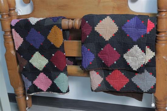 Appraisal: TWO PIECED LOG CABIN QUILTS Both from the same family