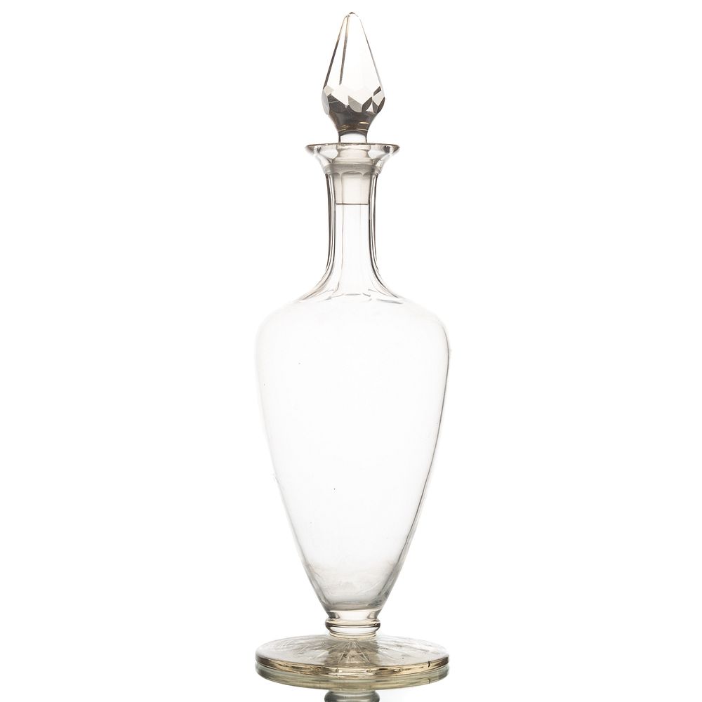 Appraisal: American Apothecary Glass Flask th century with faceted glass neck