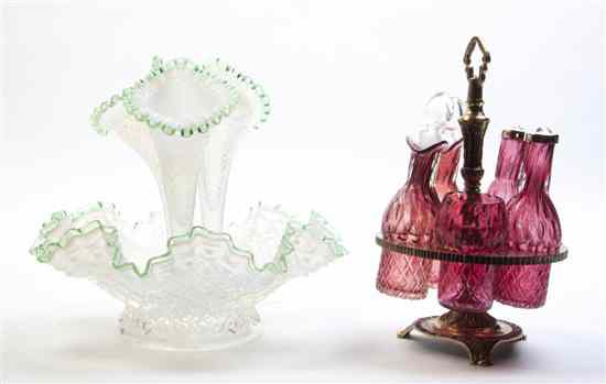 Appraisal: A Collection of Five Glass Articles comprising a Victorian hobnail