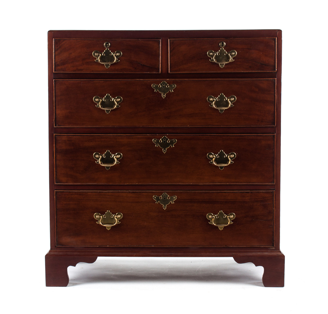 Appraisal: George III mahogany chest of drawers flat top with molded