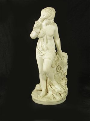 Appraisal: A th century carved marble figure of Andromeda chained to