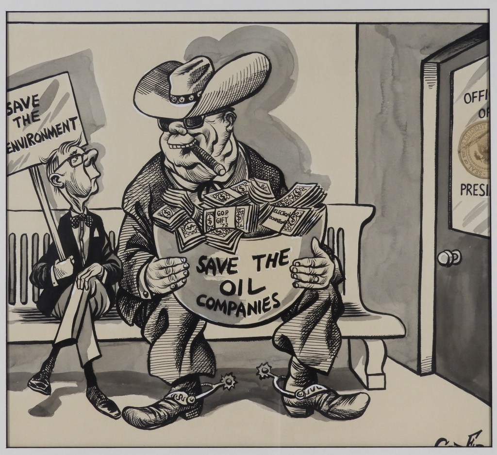 Appraisal: PAUL SZEP BOSTON GLOBE POLITICAL CARTOON DRAWING Canada United States