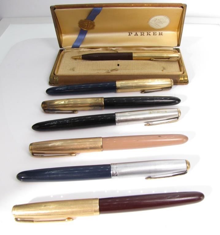 Appraisal: Vintage Parker ' ' Fountain pens four with gold tone