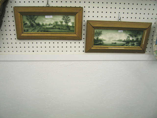 Appraisal: Pair of Delft Wall Plaques landscapes rectangular one as-is