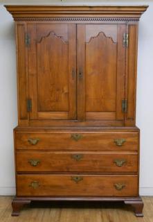 Appraisal: American -Part Linen Press in Cherry New York New England