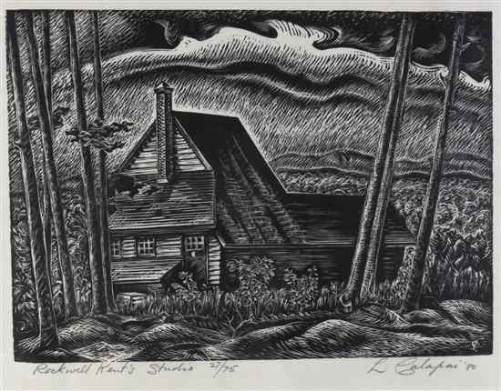 Appraisal: Letterio Calapai American - Rockwell Kent's Studio wood engraving edition