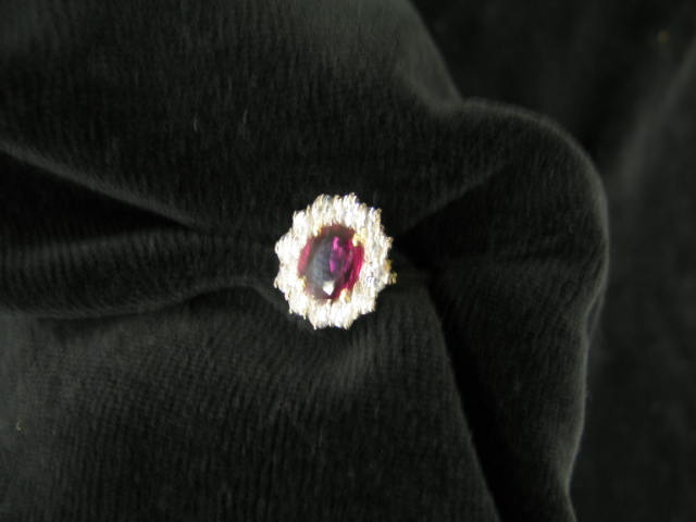 Appraisal: Ruby Diamond Ring stunning oval gem weighing over carat surrounded