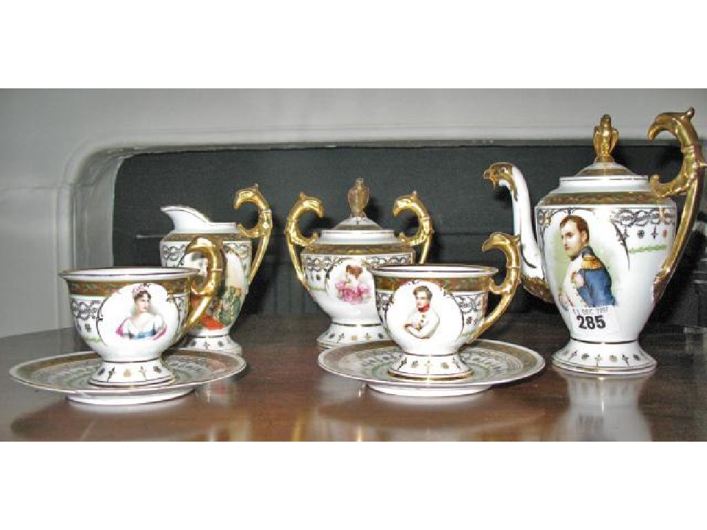 Appraisal: A NAPLES STYLE PORCELAIN TETE A TETE SERVICE in the