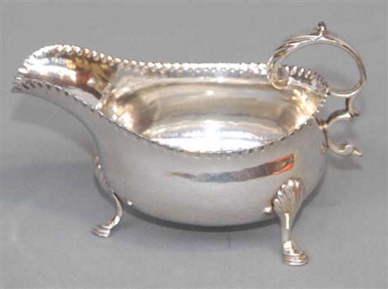 Appraisal: GEORGIAN STERLING SILVER SAUCE BOAT Marked London - by James