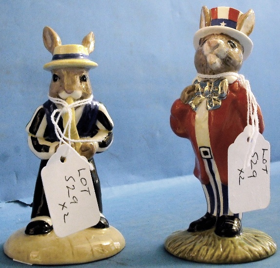 Appraisal: Royal Doulton Bunnykins Figures Saxophone DB and Uncle Sam DB