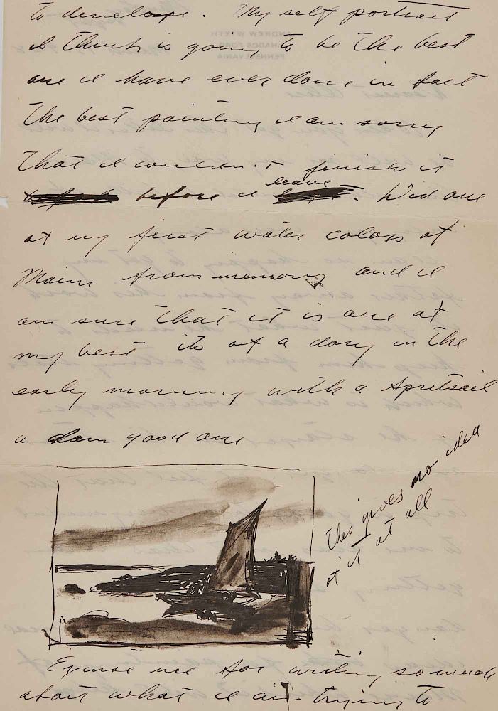 Appraisal: Letter from ANDREW WYETH American - to Alice Moore Letter