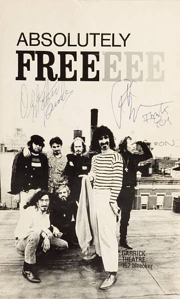 Appraisal: A Frank Zappa signed program For a performance at the