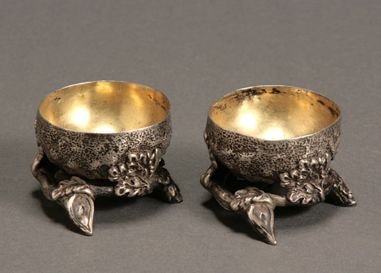 Appraisal: Pair of American Parcel Gilt Silver Open Salts Probably Eoff