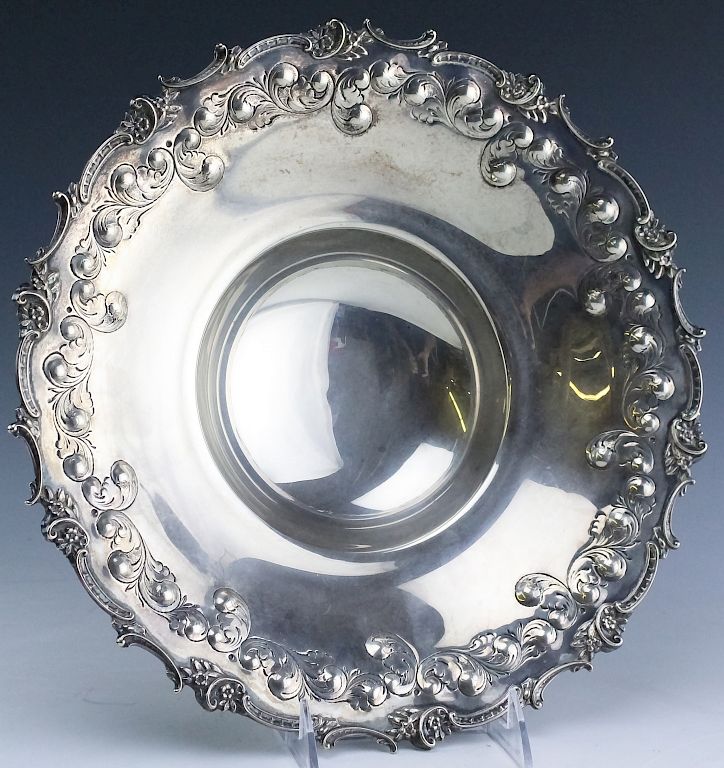 Appraisal: Antique Italian Sterling Silver Centerpiece Bowl Antique Italian sterling silver