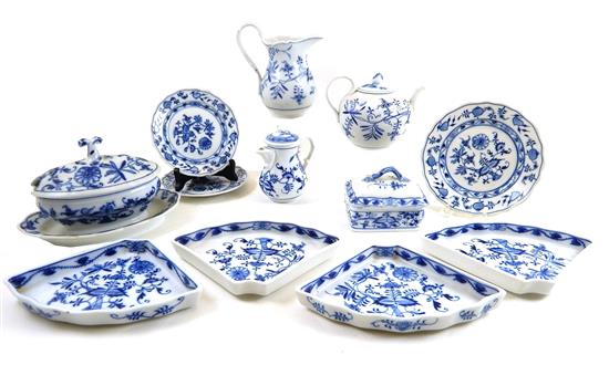 Appraisal: th th C Meissen and Meissen type Blue Onion pattern