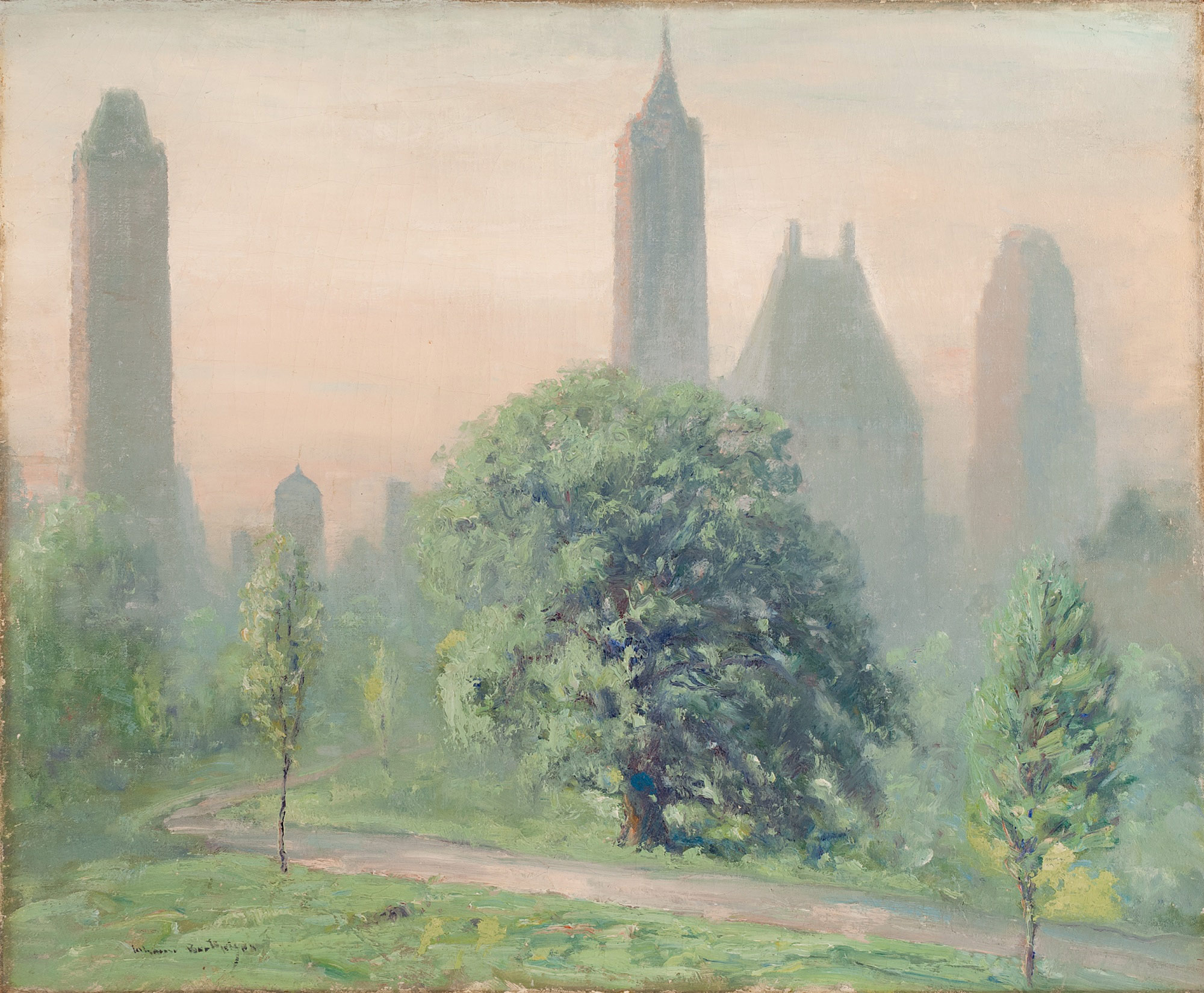 Appraisal: UNFRAMED PAINTING JOHANN BERTHELSEN American - Central Park New York