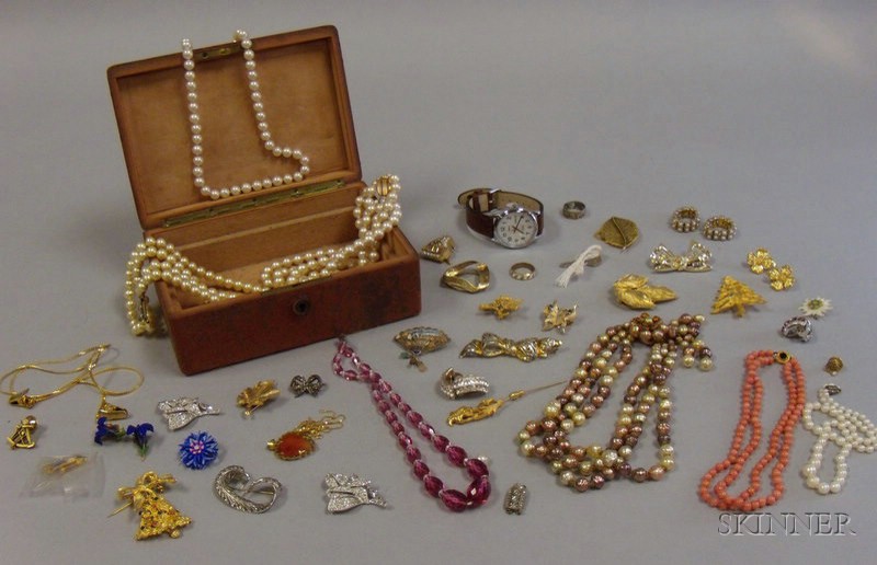 Appraisal: Small Group of Costume and Estate Jewelry including three faux