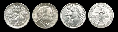 Appraisal: Four BU U S commemorative silver half dollars Arkansas MS-