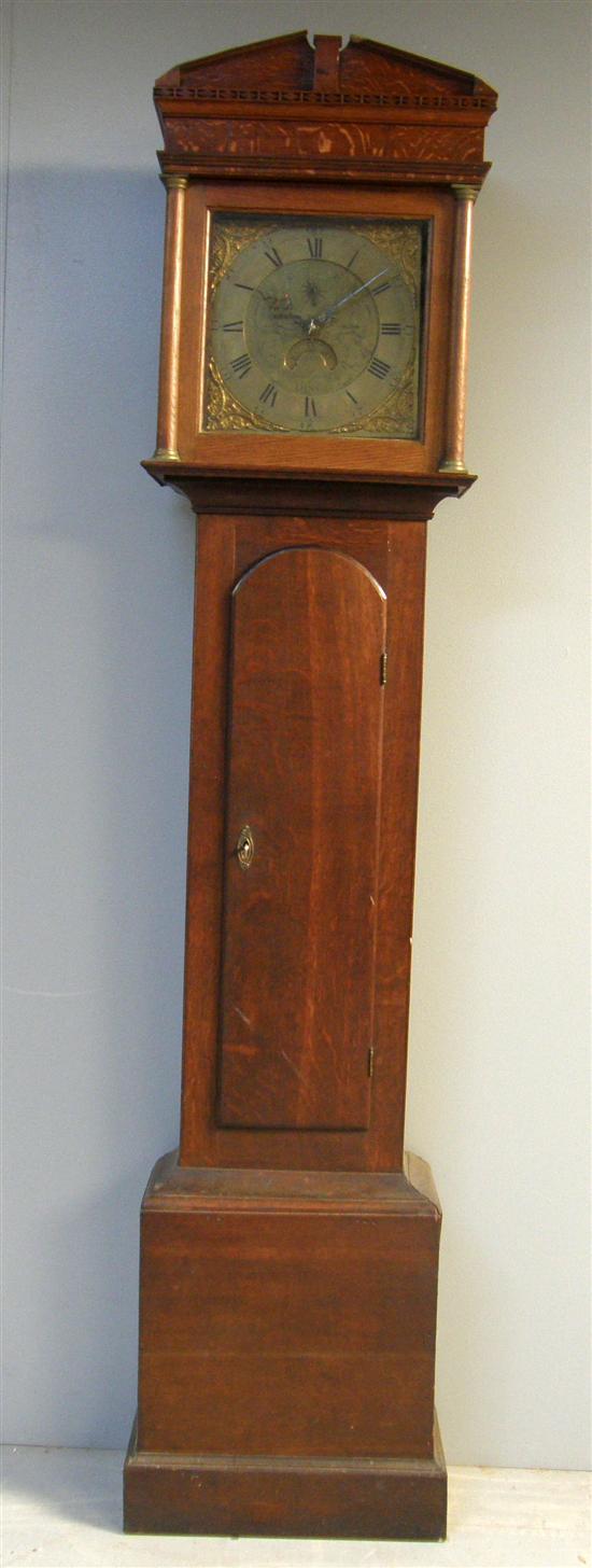 Appraisal: th century oak hour long case clock by William Gostling