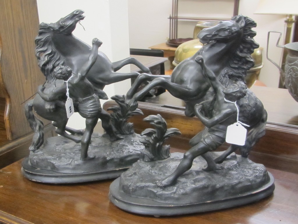 Appraisal: Pair of Marley horse figure groups