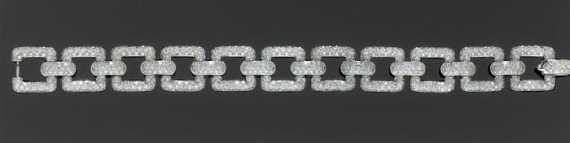 Appraisal: BRILLIANT-CUT DIAMOND BRACELET White gold Fancy casual bracelet of square