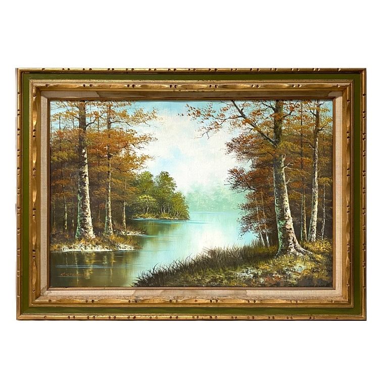 Appraisal: Artist Unknown Water scene Artist Unknown Water scene Total Measures