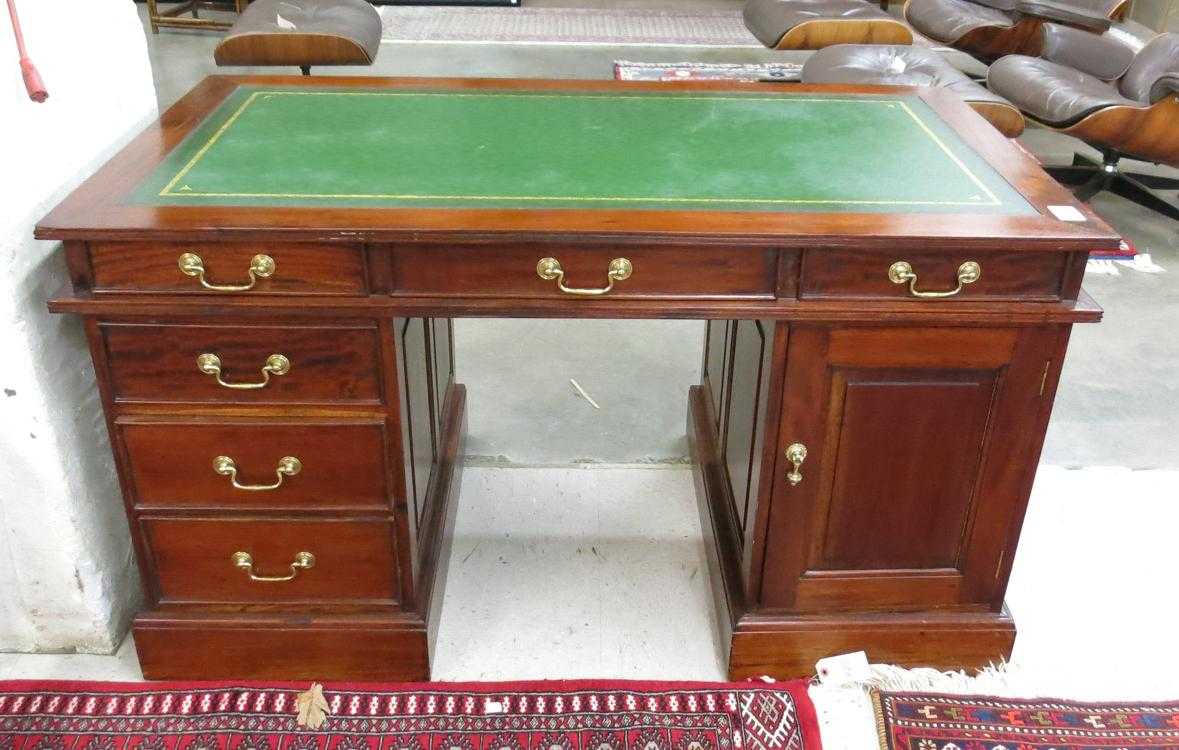 Appraisal: FEDERAL STYLE MAHOGANY DESK th century having a rectangular flat