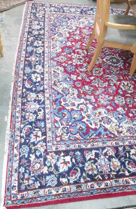 Appraisal: PERSIAN NAJAFABAD CARPET Isfahan Province central Iran floral and central