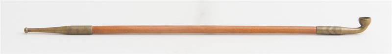 Appraisal: BAMBOO AND BRASS OPIUM PIPE x x in Estimate -