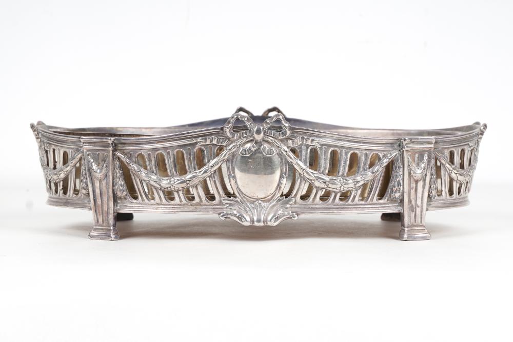 Appraisal: FOOTED SILVERPLATE CENTERPIECEwith metal liner marked underside inches wide inches