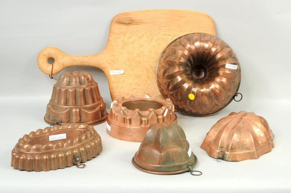 Appraisal: Group Six Copper Molds Group of six copper molds including