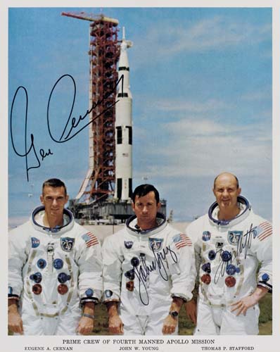 Appraisal: Apollo Crew Color lithograph of the Apollo crew standing in